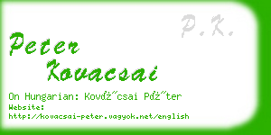 peter kovacsai business card